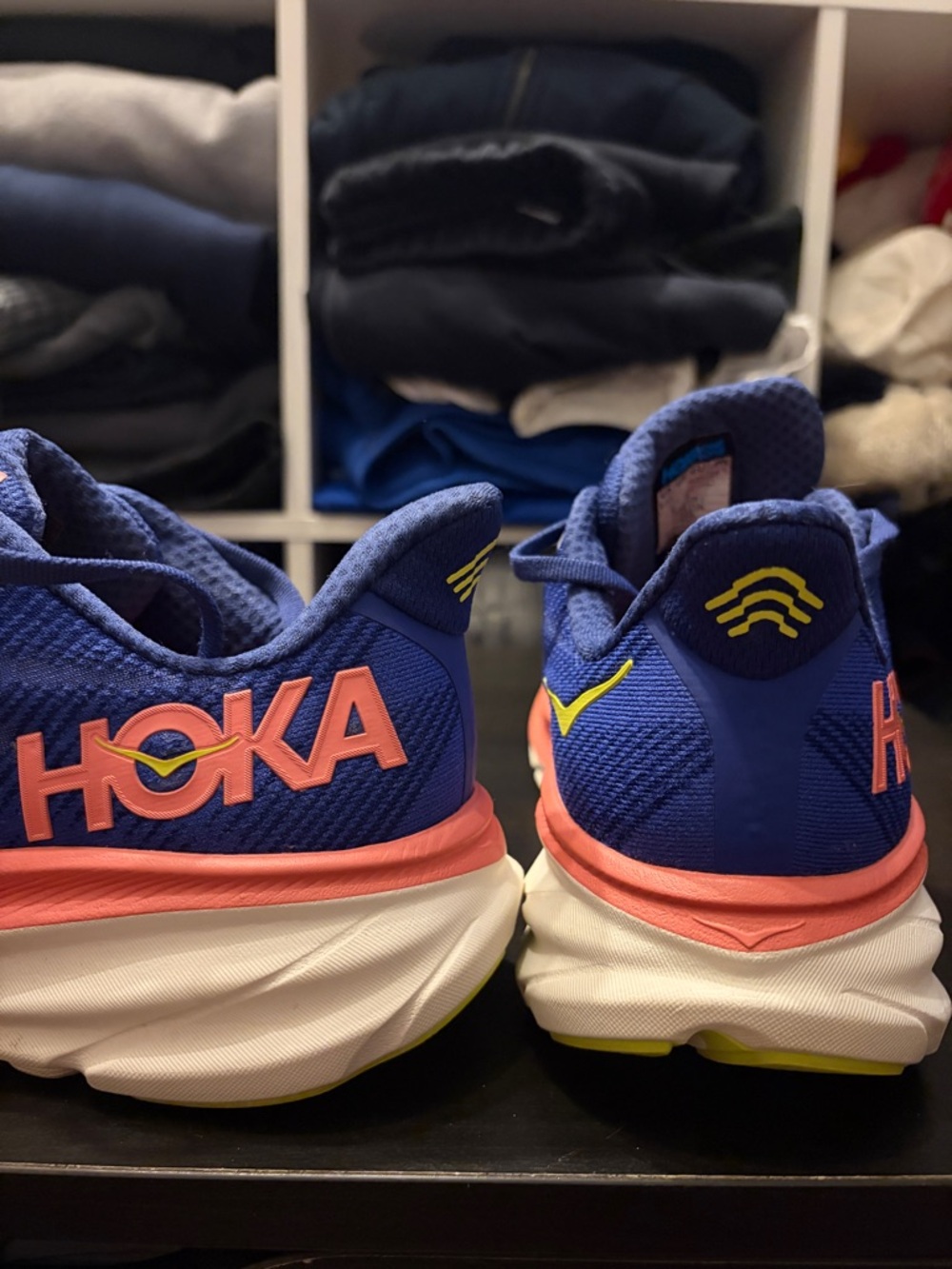 Hoka One One Clifton 9 Evening Sky Coral Road Running Sneakers - Picture 3 of 8